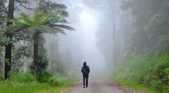 A person walking alone.